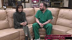 Watch petite tattooed Brooklyn Rossi spread shaved pussy for first closeup gyno exam fingering anal