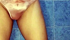 sexy lingerie model dances flashing panties before riding huge dildo toy seductively