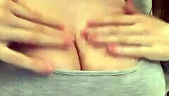 stepmom's naked milk tits bounce as she sucks my cock on webcam like a slut