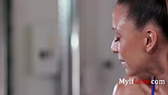 babe latin beauty with tattoos seduces after yoga workout gets fucked doggystyle bent over in gym