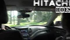 Oops, nonnude BTS blooper - Rina Arem masturbates with Hitachi in the car! 😂🚗