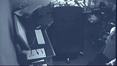 Office worker gets caught touching herself on hidden cam