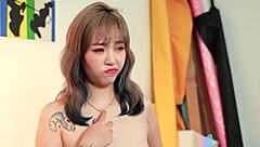 whoa bad girl strips naked for painting then bends over moaning in doggystyle fuck 😈💦🔥