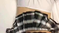 Destiny Mae's tight pussy gets pounded doggystyle while her sexy miniskirt flips up