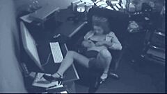 Office worker gets caught touching herself on hidden cam