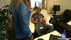 German milf sister catches jerking and fucks hard