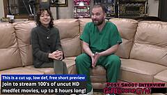 Watch petite tattooed Brooklyn Rossi spread shaved pussy for first closeup gyno exam fingering anal