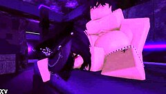 Girlfriend Bent Over Moaning from Big Cock Doggystyle Creampie on Roblox