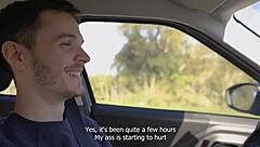 Horny Skinny Teen Sucks Swallows Cock Garden Public Road Trip Amateur POV