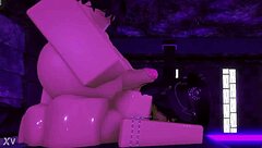 Girlfriend Bent Over Moaning from Big Cock Doggystyle Creampie on Roblox