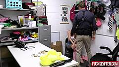 Petite Shy Teen Pornstar Fucks Hardcore Deepthroat in Office After Stealing Jewelry