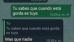 enviaste esas fotos calientes por whatsapp y ahora tu novia latina te da sentones en su gran culo