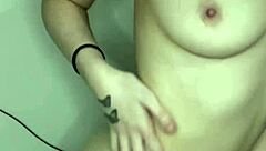 Watch this horny british teen slut squirt hard on her toys in webcam solo play