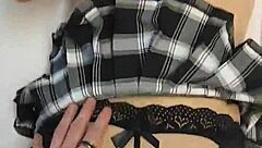 Destiny Mae's tight pussy gets pounded doggystyle while her sexy miniskirt flips up