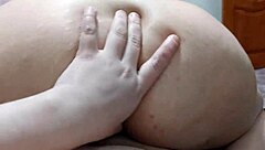 bbw wife with big natural tits grinds her wet pussy on hubby's cock after teasing footjob in homemade pov