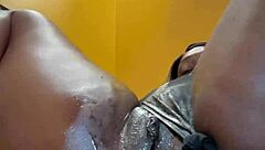 Watch This Ebony Milf's Cream Machine Wreck Her Pussy And Anal!