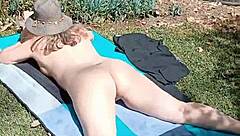 Mature Cougar Flashes Huge Pussy Lips In Secret Garden