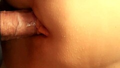 PUSSY LUBED UP SLIPS RIGHT ON DOUBLE TOYS CUM CLOSE UP