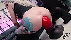 Testing ANAL LIMITS RIDING HUGE DILDO Nonstop