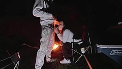 Wife Bent Over for Sneaky Big Cock Doggystyle at Campsite