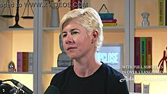 brunette pornstar fingers pussy hardcore after casting interview