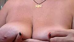 Camgirl's Massive Natural Tits and Huge Pussy Lips Exposed Close