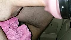 Black Amateur Deepthroats Huge Cock Toy Up Close