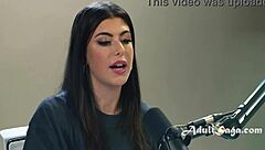 brunette pornstar fingers pussy hardcore after casting interview