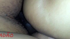 shooting cum deep in side-lying whore's ass