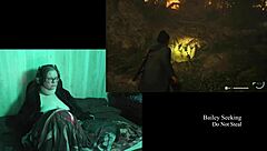 check out this bbw brunette with big naturals playing alan wake 2 naked