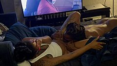 Loyalty licks ebony teen pussy clean of every cum drop