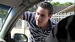 Blonde mommy amateur slurps daddy's monster cock deep then gets cum blasted over huge tits 💦 sloppy oral fun