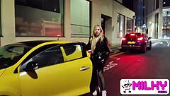 slim blonde beauty heads to hotel for hot photos