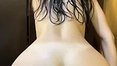 damn she's curvy fresh from shower bending for rough ride