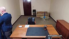 ever wonder if principal fits in mature teacher's juicy office pussy?