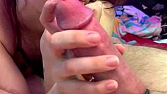 how's this close-up handy handjob on monster cock?