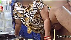 Horny Stepson Pounds Stepmom Big Ass in Kitchen Doggystyle