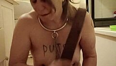 french milf slave bound bent over for outdoor piss bdsm doggystyle and dildo humiliation