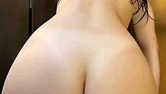 damn she's curvy fresh from shower bending for rough ride