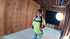 Hey, Scarlett Johnson turns total slut on construction site getting doggystyle pounded!