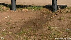 yo chrissy fox just lets it all out pissing outdoors solo style