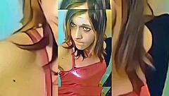 Hot Shemale Strips Nude in Bathroom Tease