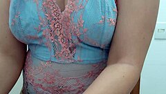 brazilian beauty with big ass and natural tits preps for live show.