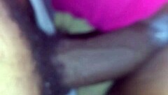 Creamy pussy grips monster black cock deep inside slowly