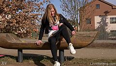 yo chrissy fox just lets it all out pissing outdoors solo style