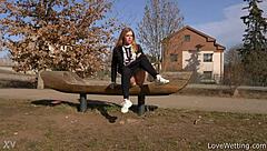 yo chrissy fox just lets it all out pissing outdoors solo style