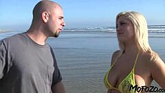 mofozo captures blonde amateur's big tits slurping deep on cock