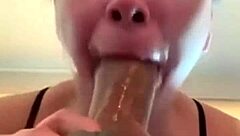 check out this homemade vid of her slurping that monster cock with her big ass bouncing