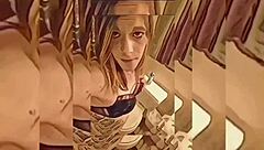 Hot Shemale Strips Nude in Bathroom Tease