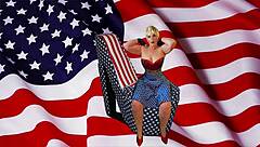 granny grabs patriotic dildo lick then milf creampie in hardcore usa fun